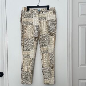 J McLaughlin Lexi Jean Brown Neutral Patchwork Print size 14